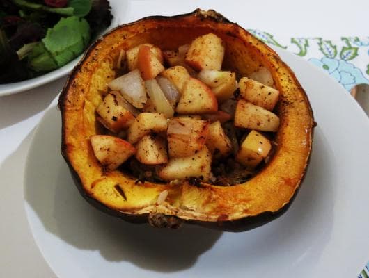 Apple and Rice Stuffed Acorn Squash
