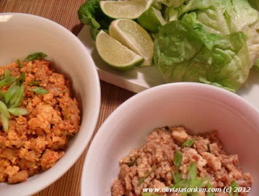 Asian Lettuce Wraps w Hoisin-Peanut Sauce