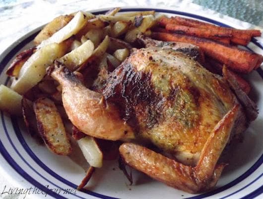 Baked Chicken, Baked Carrot Sticks & Baked Potato Wedges