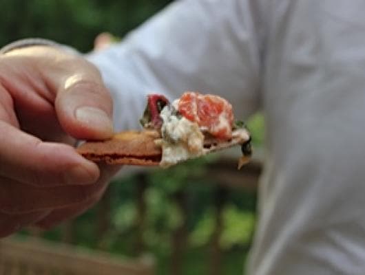 Baked Tomato, Goat Cheese and Swiss Chard Dip